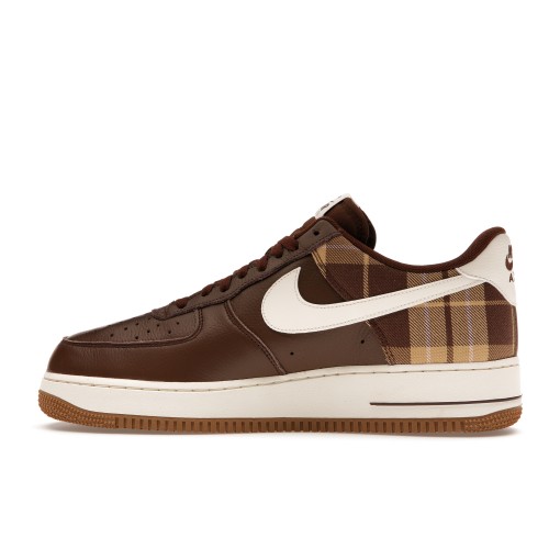 Кроссы Nike Air Force 1 Low 07 LX Brown Plaid - мужская сетка размеров