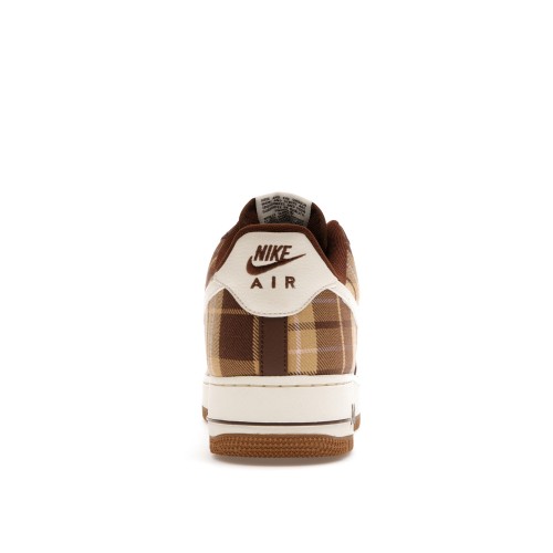 Кроссы Nike Air Force 1 Low 07 LX Brown Plaid - мужская сетка размеров