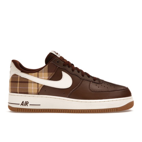 Кроссы Nike Air Force 1 Low 07 LX Brown Plaid - мужская сетка размеров