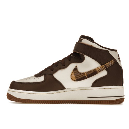 Кроссы Nike Air Force 1 Mid 07 Brown Plaid - мужская сетка размеров