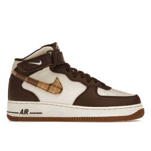 Кроссы Nike Air Force 1 Mid 07 Brown Plaid - мужская сетка размеров