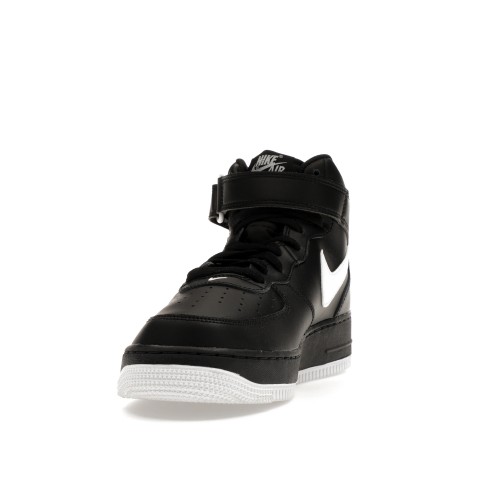 Кроссы Nike Air Force 1 Mid 07 Black White Sole - мужская сетка размеров