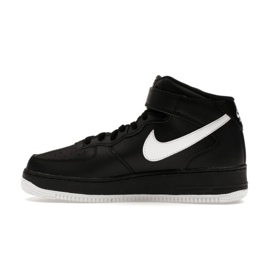 Кроссы Nike Air Force 1 Mid 07 Black White Sole - мужская сетка размеров