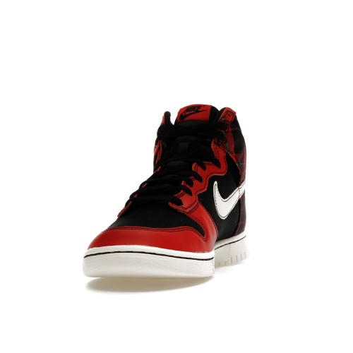 Кроссы Nike Dunk High SE Tartan Plaid Black University Red - мужская сетка размеров