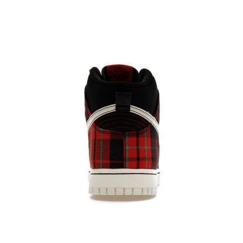 Кроссы Nike Dunk High SE Tartan Plaid Black University Red - мужская сетка размеров