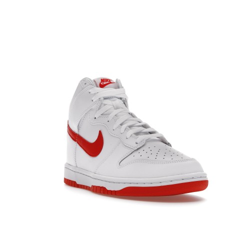 Кроссы Nike Dunk High White Picante Red - мужская сетка размеров