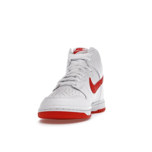 Кроссы Nike Dunk High White Picante Red - мужская сетка размеров