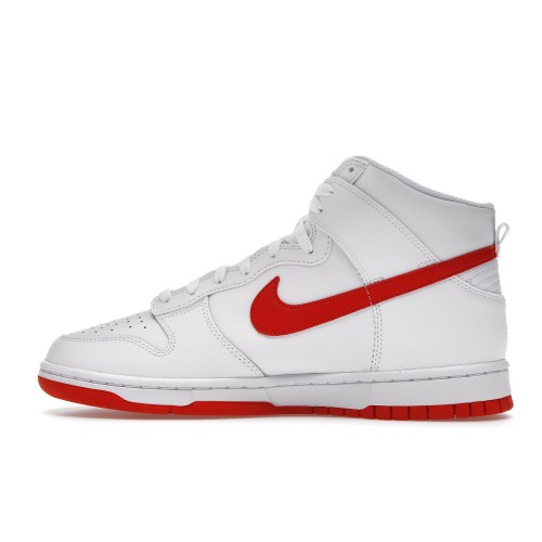 Кроссы Nike Dunk High White Picante Red - мужская сетка размеров