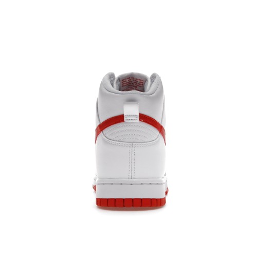 Кроссы Nike Dunk High White Picante Red - мужская сетка размеров