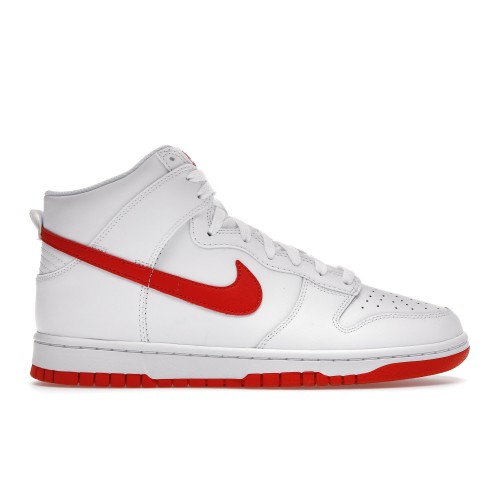 Кроссы Nike Dunk High White Picante Red - мужская сетка размеров