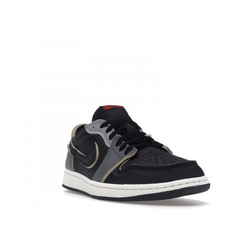 Кроссы Jordan 1 Low OG EX Black Smoke Grey - мужская сетка размеров