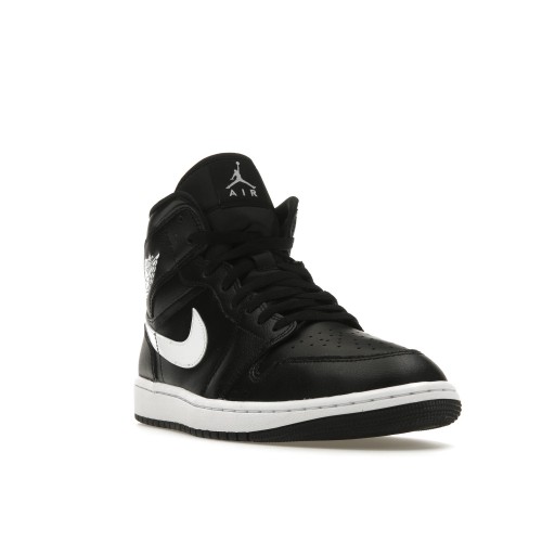 Кроссы Jordan 1 Mid Black White (W) - женская сетка размеров