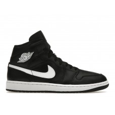 Женские кроссовки Jordan 1 Mid Black White (W)