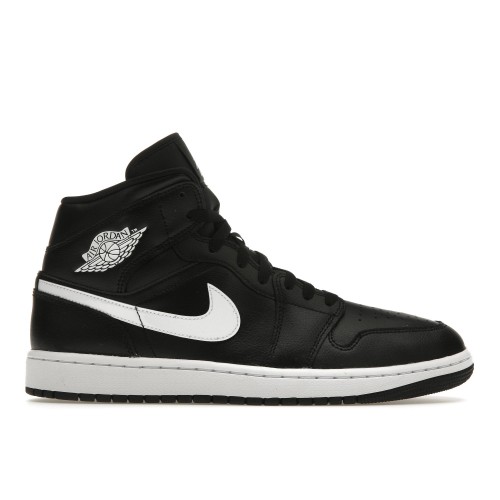 Кроссы Jordan 1 Mid Black White (W) - женская сетка размеров