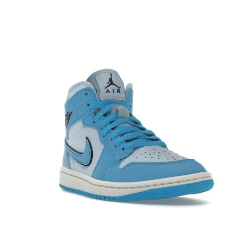 Кроссы Jordan 1 Mid SE Ice Blue (W) - женская сетка размеров