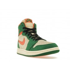 Женские Jordan 1 High Zoom Air CMFT 2 Pine Green Orange Blaze (W)