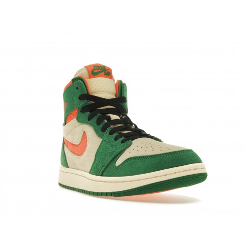 Кроссы Jordan 1 High Zoom Air CMFT 2 Pine Green Orange Blaze (W) - женская сетка размеров