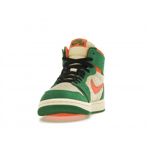 Кроссы Jordan 1 High Zoom Air CMFT 2 Pine Green Orange Blaze (W) - женская сетка размеров