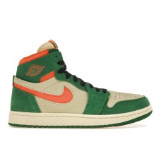 Женские кроссовки Jordan 1 High Zoom Air CMFT 2 Pine Green Orange Blaze (W)