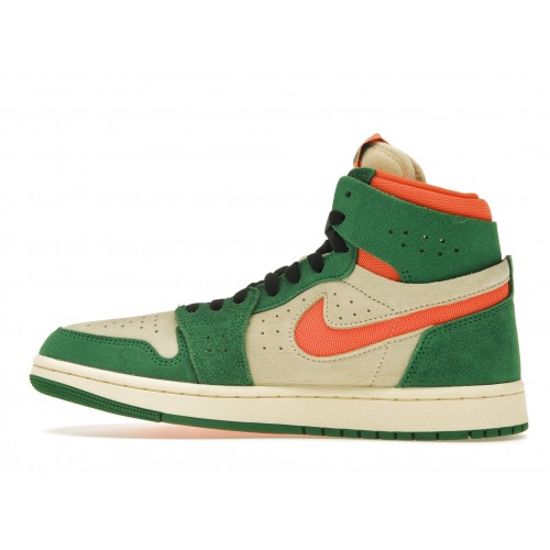 Кроссы Jordan 1 High Zoom Air CMFT 2 Pine Green Orange Blaze (W) - женская сетка размеров