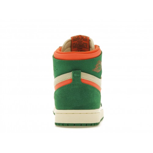 Кроссы Jordan 1 High Zoom Air CMFT 2 Pine Green Orange Blaze (W) - женская сетка размеров