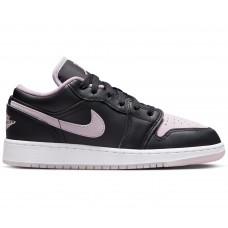 Подростковые кроссовки Jordan 1 Low SE Black Iced Lilac (GS)