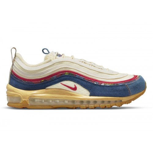 Кроссы Nike Air Max 97 Coconut Milk Fossil Denim Red - мужская сетка размеров