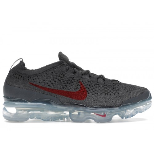 Nike Air VaporMax 2023 Flyknit Dark Grey Gym Red - мужская сетка размеров