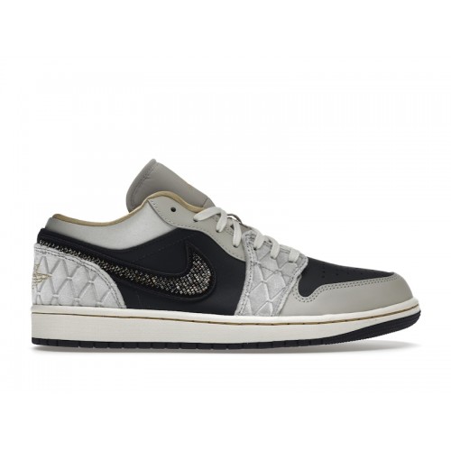 Кроссы Jordan 1 Low Beaded Swoosh - мужская сетка размеров