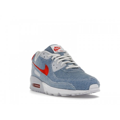 Кроссы Nike Air Max 90 Denim Light Wash - мужская сетка размеров