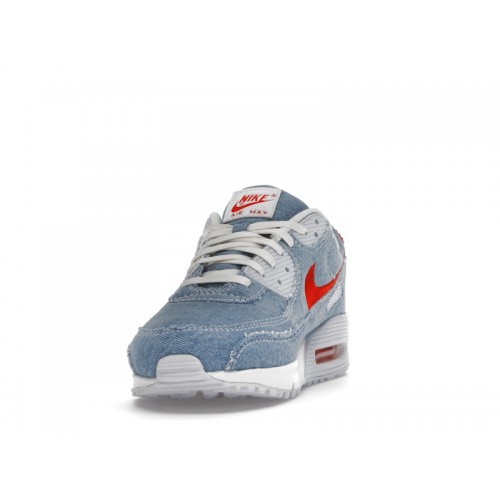 Кроссы Nike Air Max 90 Denim Light Wash - мужская сетка размеров