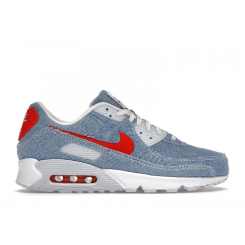 Кроссы Nike Air Max 90 Denim Light Wash - мужская сетка размеров