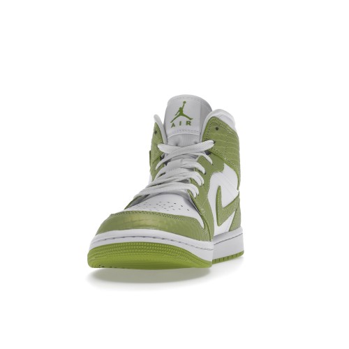 Кроссы Jordan 1 Mid Green Python (W) - женская сетка размеров