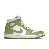 Женские кроссовки Jordan 1 Mid Green Python (W)
