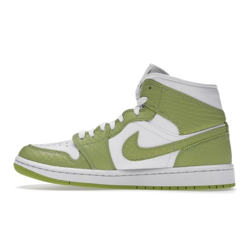 Кроссы Jordan 1 Mid Green Python (W) - женская сетка размеров
