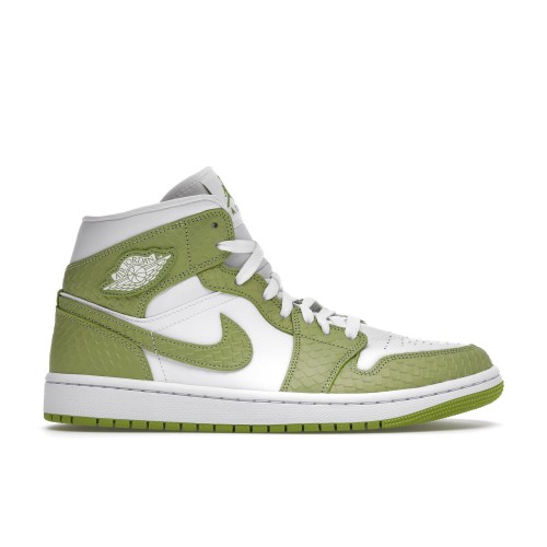 Кроссы Jordan 1 Mid Green Python (W) - женская сетка размеров