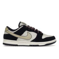 Женские кроссовки Nike Dunk Low LX Black Suede Team Gold (W)