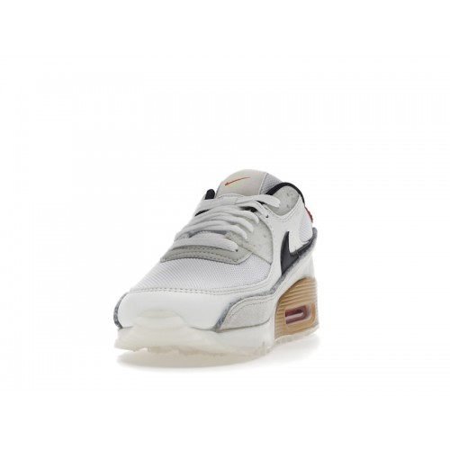 Кроссы Nike Air Max 90 SE Swoosh Fiber White - мужская сетка размеров