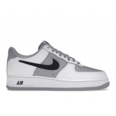 Кроссовки Nike Air Force 1 Low Cut-Out White Grey Black Swoosh