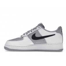 Кроссовки Nike Air Force 1 Low Cut-Out White Grey Black Swoosh