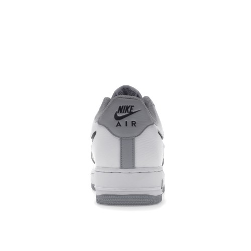 Кроссы Nike Air Force 1 Low Cut-Out White Grey Black Swoosh - мужская сетка размеров