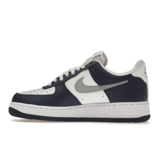 Кроссы Nike Air Force 1 Low White Navy Grey - мужская сетка размеров
