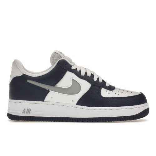 Кроссы Nike Air Force 1 Low White Navy Grey - мужская сетка размеров