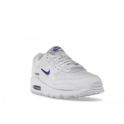 Кроссы Nike Air Max 90 Jewel White Royal - мужская сетка размеров