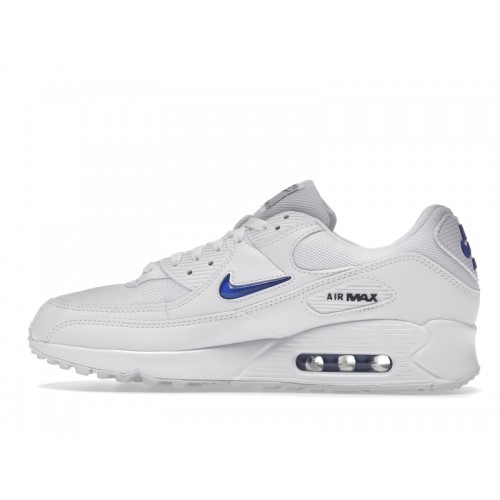 Кроссы Nike Air Max 90 Jewel White Royal - мужская сетка размеров