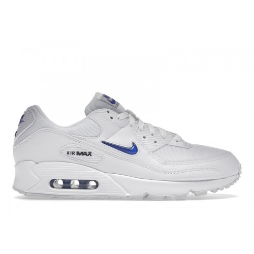 Кроссы Nike Air Max 90 Jewel White Royal - мужская сетка размеров