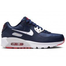 Подростковые кроссовки Nike Air Max 90 Leather Obsidian Track Red (GS)