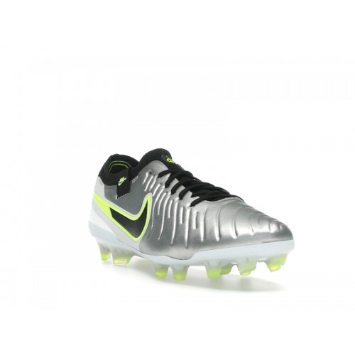 Nike Tiempo Legend 10 Elite FG Metallic Silver Volt Black - мужская сетка размеров