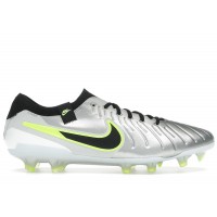 Nike Tiempo Legend 10 Elite FG Metallic Silver Volt Black