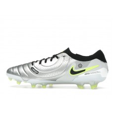 Nike Tiempo Legend 10 Elite FG Metallic Silver Volt Black